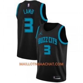 Maillot NBA Charlotte Hornets Jeremy Lamb 3 2018-19 Jordan Brand City Edition Noir Swingman - Homme